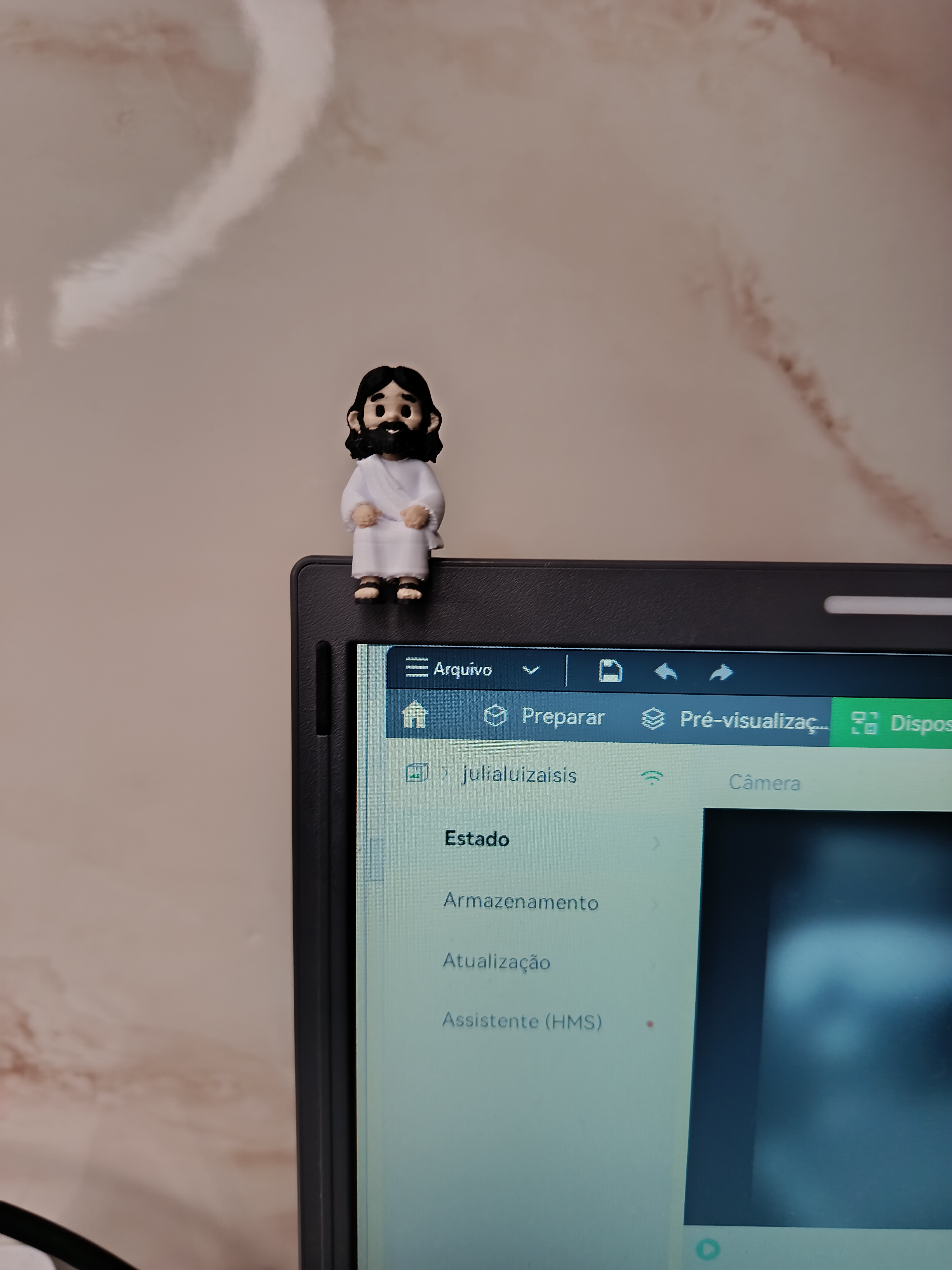 Miniatura Decorativa Jesus para Monitor, Notebook, Carro e Prateleira — peça 3D de Maker 3dfabX