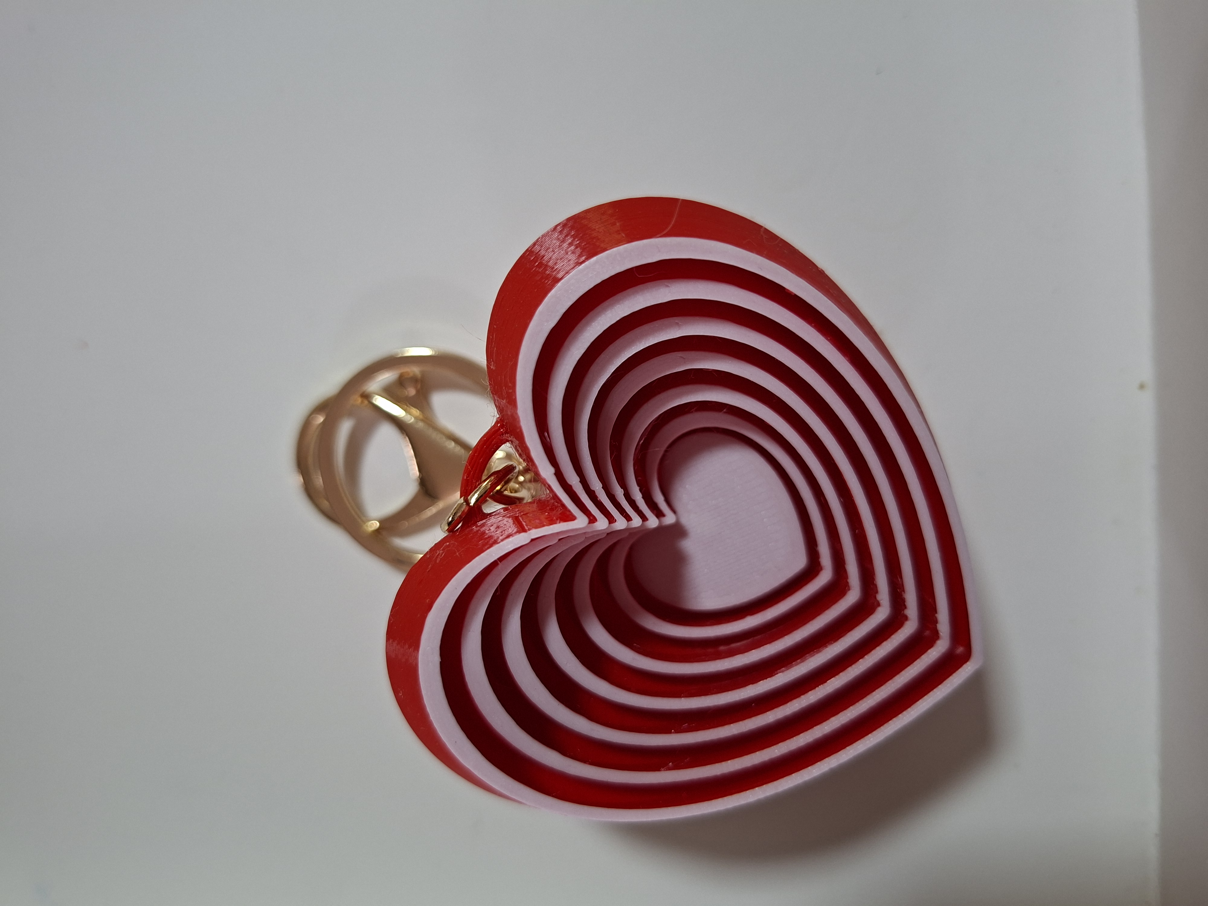 CHAVEIRO CORAÇÃO ARTICULADO - UM PRESENTE PARA ALGUÉM ESPECIAL — peça impressa em 3D por Maker 3dfabX