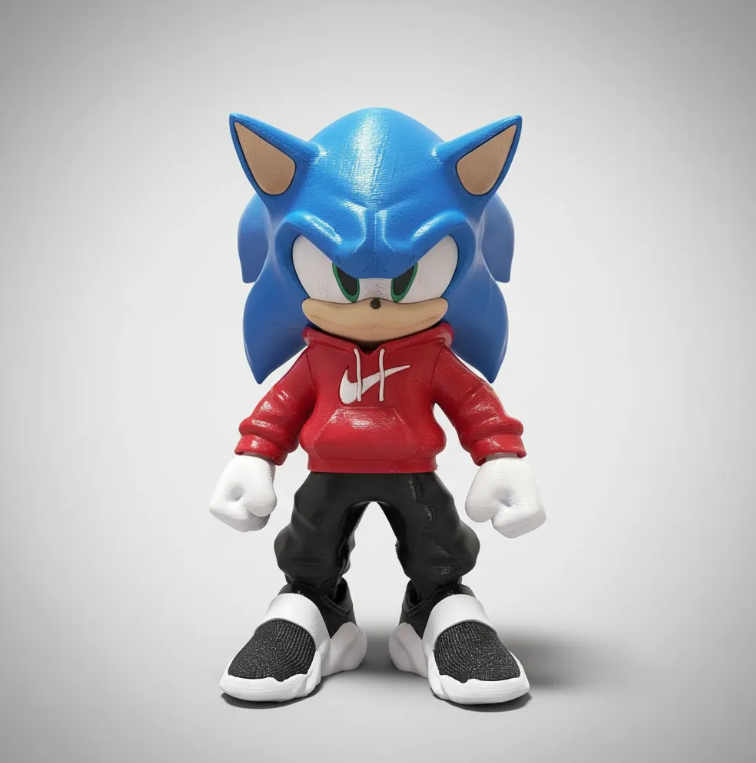 Boneco Sonic Street - Impressão 3d + Verniz — peça impressa em 3D por H.A.D IMPRESSÃO 3D